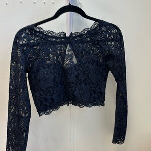 Navy Lace Top